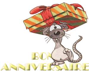 Gif animé joyeux anniversaire souris